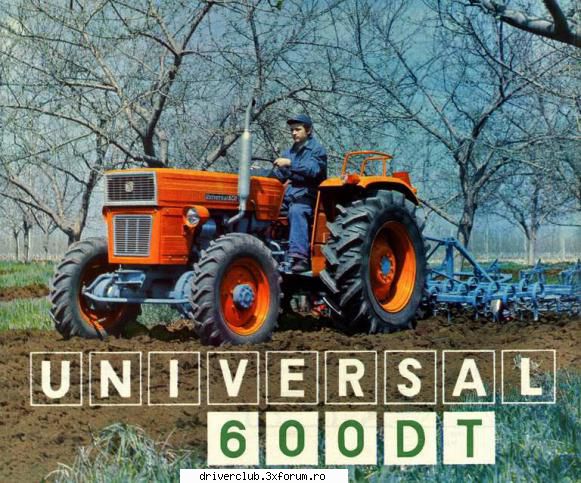 utb u-640 echipat cu un motor diesel (4 cilindrii, 3595 cmc, 64 cp), o cutie de viteze cu 12+3
