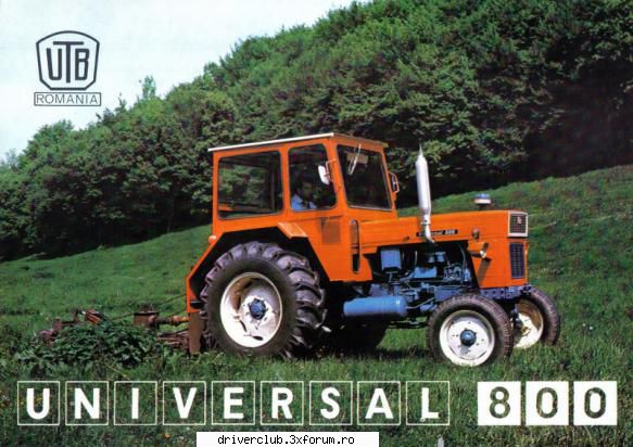 utb u-800 echipat cu un motor diesel (4 cilindrii, 80 cp), o cutie de viteze cu 16+4 trepte de